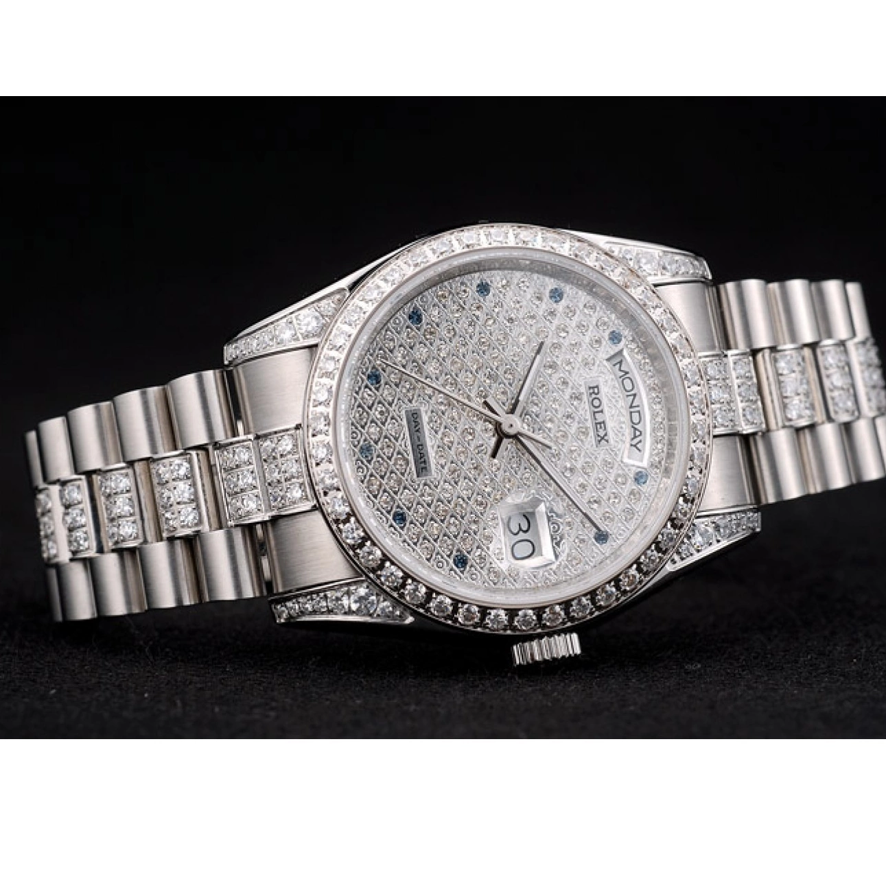 Rolex copies cheap Steel Bracelet 41986 Diamond Rolex Stainless Dial DayDate Plated Diamond Plated 0815